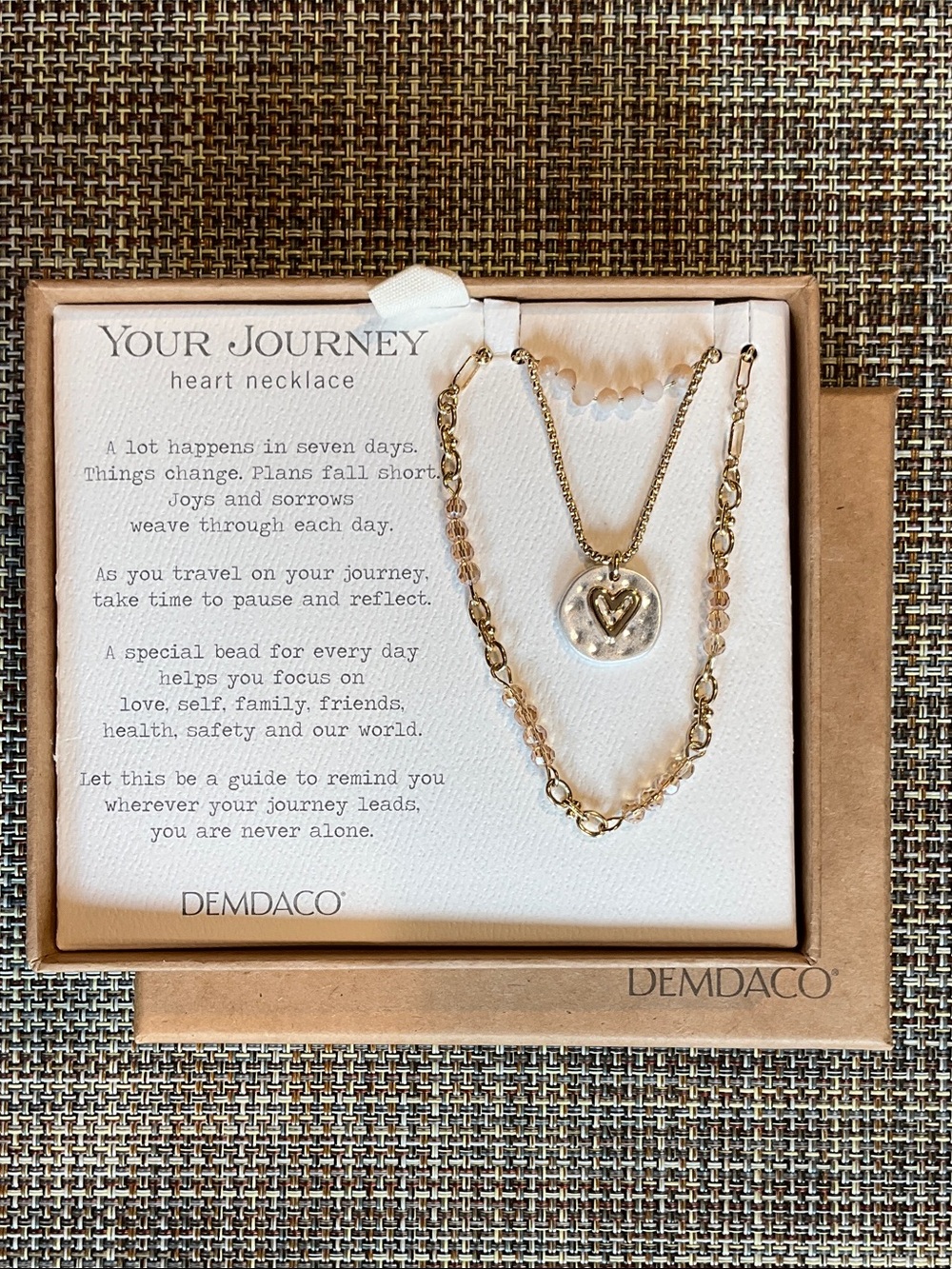 Demdaco Gold Heart Layered Necklace NWT